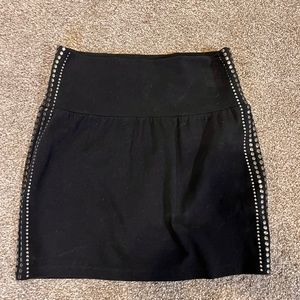 EXPRESS BLACK STUDDED MINI SKIRT size xxs